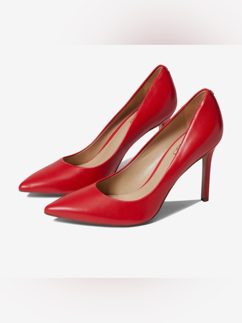 Sam Edelman Red Pointed-Toe Leather Pumps